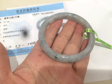 Load image into Gallery viewer, 53.7mm certificated Type A 100% Natural light green/gray Jadeite Jade bangle R67-7251