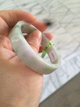 Load image into Gallery viewer, 52mm Certified type A 100% Natural sunny green/purple Jadeite Jade bangle X79-7275