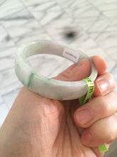 Load image into Gallery viewer, 52mm Certified type A 100% Natural sunny green/purple Jadeite Jade bangle X79-7275