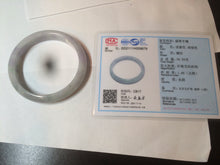 Load image into Gallery viewer, 55.5mm certified Type A 100% Natural light green Jadeite Jade bangle D66-9679