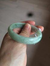 Load image into Gallery viewer, 50mm Certified Type A 100% Natural apple green oval Jadeite Jade bangle D67-9740