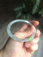 Load image into Gallery viewer, 57.8mm certified Type A 100% Natural icy light green/black super thin Jadeite bangle X70-8416
