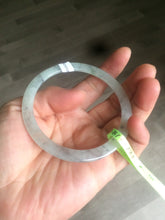 Load image into Gallery viewer, 57.8mm certified Type A 100% Natural icy light green/black super thin Jadeite bangle X70-8416