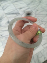 Load image into Gallery viewer, 57.8mm certified Type A 100% Natural icy light green/black super thin Jadeite bangle X70-8416