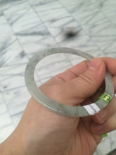 Load image into Gallery viewer, 57.8mm certified Type A 100% Natural icy light green/black super thin Jadeite bangle X70-8416
