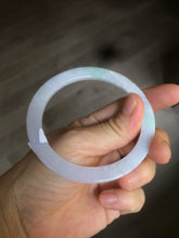 Load image into Gallery viewer, 57mm 100% natural Type A sunny green/white/purple slim flat style jadeite jade bangle AC61-4574