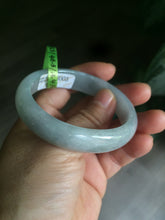 Load image into Gallery viewer, 50mm Certified Type A 100% Natural icy light green oval Jadeite Jade bangle N59-3920