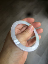 Load image into Gallery viewer, 57mm 100% natural Type A sunny green/white/purple slim flat style jadeite jade bangle AC61-4574