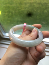 Load image into Gallery viewer, 56mm certified 100% natural Type green/white jadeite jade bangle A39-1623