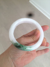 Load image into Gallery viewer, 61.4mm Certified Type A 100% Natural green/white Jadeite Jade bangle AT4-0656