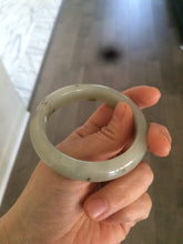 Load image into Gallery viewer, Sale! Certified 53.3mm 100% Natural light green with brown floating dandelions nephrite nephrite Jade bangle R30-0055