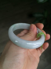 Load image into Gallery viewer, 49.5mm Certified Type A 100% Natural sunny green oval Jadeite Jade bangle AJ6-5095