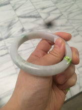 Load image into Gallery viewer, 57.8mm certified type A 100% Natural light green/purple Jadeite Jade bangle Q20-5749