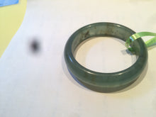 Load image into Gallery viewer, 53.7mm 100% Natural icy watery blue/black/gray Xiu Jade (Serpentine) bangle A32