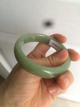 Load image into Gallery viewer, 55.5mm certified 100% Natural green/yellow nephrite Jade bangle HE17-8450