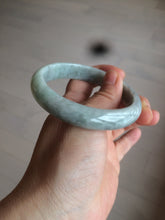 Load image into Gallery viewer, 58mm Certified Type A 100% Natural light green/gray Jadeite Jade bangle W76-4542
