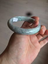 Load image into Gallery viewer, 58mm Certified Type A 100% Natural light green/gray Jadeite Jade bangle W76-4542