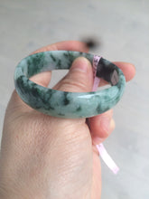 Load image into Gallery viewer, 52mm Certified  Type A 100% Natural dark green floating flowers Jadeite Jade bangle E1-1526