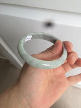 Load image into Gallery viewer, 58mm Certified Type A 100% Natural light green/gray Jadeite Jade bangle W76-4542