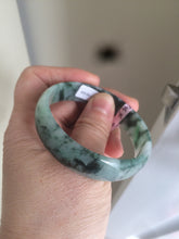 Load image into Gallery viewer, 52mm Certified  Type A 100% Natural dark green floating flowers Jadeite Jade bangle E1-1526