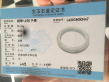 Load image into Gallery viewer, 56.3mm certified 100% natural Type A light green/white jadeite jade bangle Z9-3447