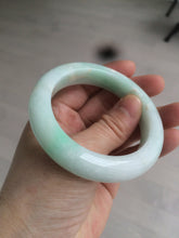 Load image into Gallery viewer, 52.5mm Certified Type A 100% Natural sunny green/white Jadeite Jade bangle R84-1548