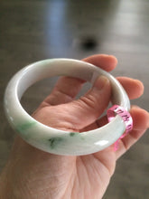 Load image into Gallery viewer, Certified 58.5mm Type A 100% Natural green/white  jadeite jade bangle R33-7587