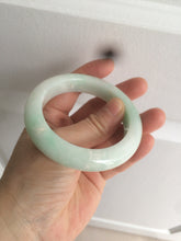 Load image into Gallery viewer, 52.5mm Certified Type A 100% Natural sunny green/white Jadeite Jade bangle R84-1548