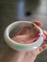 Load image into Gallery viewer, Certified 58.5mm Type A 100% Natural green/white  jadeite jade bangle R33-7587