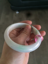 Load image into Gallery viewer, Certified 58.5mm Type A 100% Natural green/white  jadeite jade bangle R33-7587