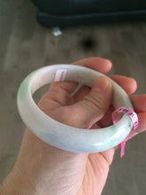 Load image into Gallery viewer, Certified 58.5mm Type A 100% Natural green/white  jadeite jade bangle R33-7587