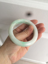 Load image into Gallery viewer, 52.5mm Certified Type A 100% Natural sunny green/white Jadeite Jade bangle R84-1548