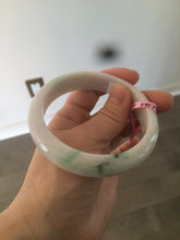 Load image into Gallery viewer, Certified 58.5mm Type A 100% Natural green/white  jadeite jade bangle R33-7587