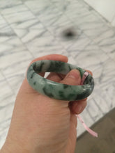 Load image into Gallery viewer, 52mm Certified  Type A 100% Natural dark green floating flowers Jadeite Jade bangle E1-1526