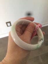 Load image into Gallery viewer, Certified 58.5mm Type A 100% Natural green/white  jadeite jade bangle R33-7587