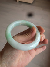 Load image into Gallery viewer, 52.5mm Certified Type A 100% Natural sunny green/white Jadeite Jade bangle R84-1548