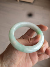 Load image into Gallery viewer, 52.5mm Certified Type A 100% Natural sunny green/white Jadeite Jade bangle R84-1548