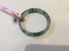 Load image into Gallery viewer, 52mm Certified  Type A 100% Natural dark green floating flowers Jadeite Jade bangle E1-1526