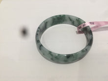 Load image into Gallery viewer, 52mm Certified  Type A 100% Natural dark green floating flowers Jadeite Jade bangle E1-1526