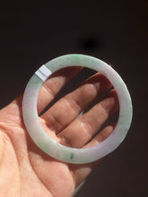 Load image into Gallery viewer, 57.5mm certified Type A 100% Natural sunny green/purple thin flat style Jadeite jade bangle AR19-4577