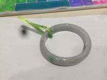 Load image into Gallery viewer, 49.5mm Certified Type A 100% Natural sunny green oval Jadeite Jade bangle AJ6-5095
