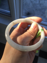 Load image into Gallery viewer, 57.7mm Certified Type A 100% Natural light green/yellow/white Jadeite Jade bangle N61-5752
