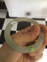 Load image into Gallery viewer, 52.5mm certified Type A 100% Natural icy green super thin Jadeite bangle N62-0415