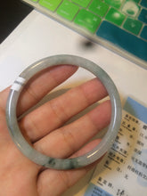 Load image into Gallery viewer, 57mm Certified type A 100% Natural icy watery light green slim round cut jadeite jade bangle AS22-0145