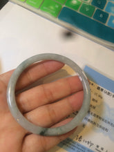 Load image into Gallery viewer, 57mm Certified type A 100% Natural icy watery light green slim round cut jadeite jade bangle AS22-0145