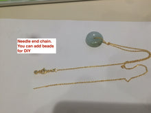 Load image into Gallery viewer, 17.8-21mm Type A 100% Natural green/white Jadeite Jade Safety Guardian Button donut Pendant group AD33
