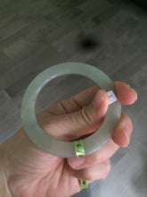Load image into Gallery viewer, 52.5mm certified Type A 100% Natural icy green super thin Jadeite bangle N62-0415