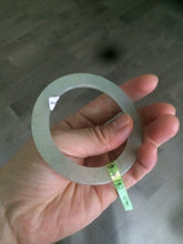 Load image into Gallery viewer, 52.5mm certified Type A 100% Natural icy green super thin Jadeite bangle N62-0415