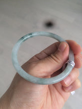 Load image into Gallery viewer, 57mm Certified type A 100% Natural icy watery light green slim round cut jadeite jade bangle AS22-0145