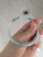 Load image into Gallery viewer, 57mm Certified type A 100% Natural icy watery light green slim round cut jadeite jade bangle AS22-0145
